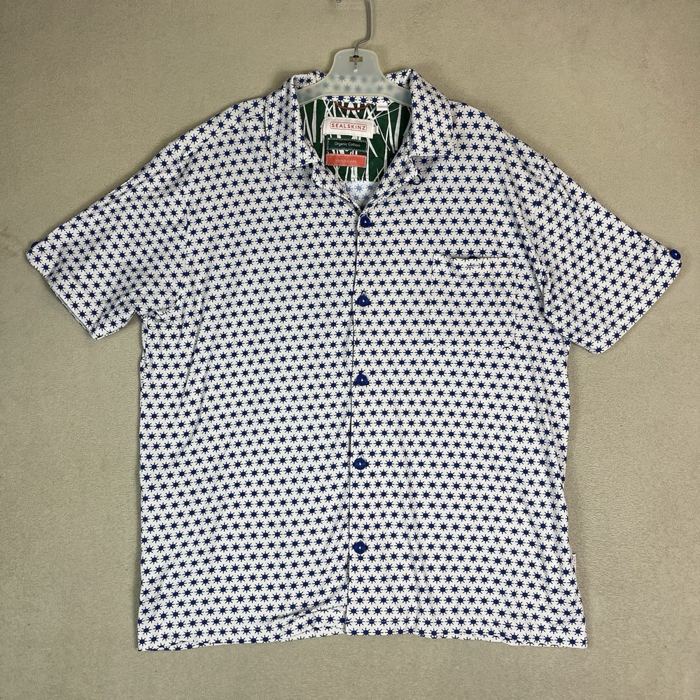 Sealskinz Shirt Mens XL White Walsoken Short Sleeve UV Protection‎ Button Up